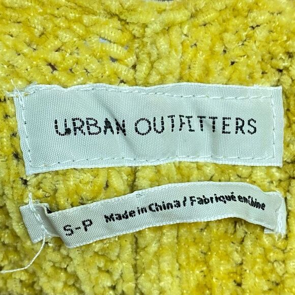 Urban Outfitters Oversized Chunky Sweater V-Nexk Mustard Fall Winter Size Small - Picture 4 of 5